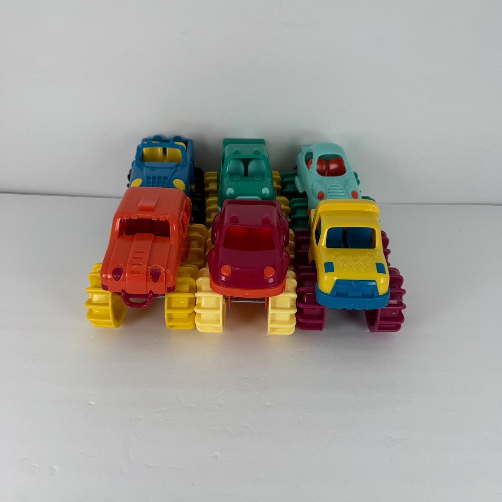 Battat Monster Truck Toy Lot Multicolor Chunky Plastic Vehicles Lot of Six